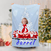 Lofaris Personalized Christmas Dwarfs Snowwhite Beach Towel